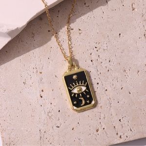 TAROT EYE PENDANT NECKLACE - black